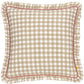 Maude Gingham Reversible Piped Cushion Natural
