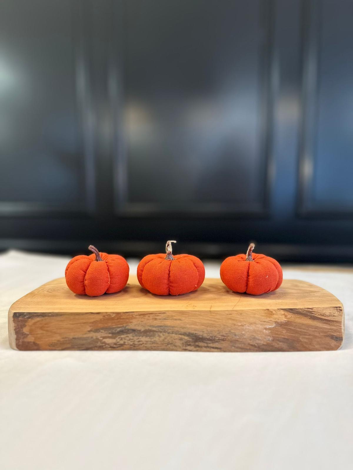 Set Of 3 Orange Pumpkins