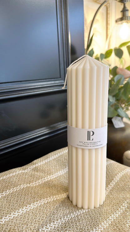 Chunky Ribbed Pillar Candles