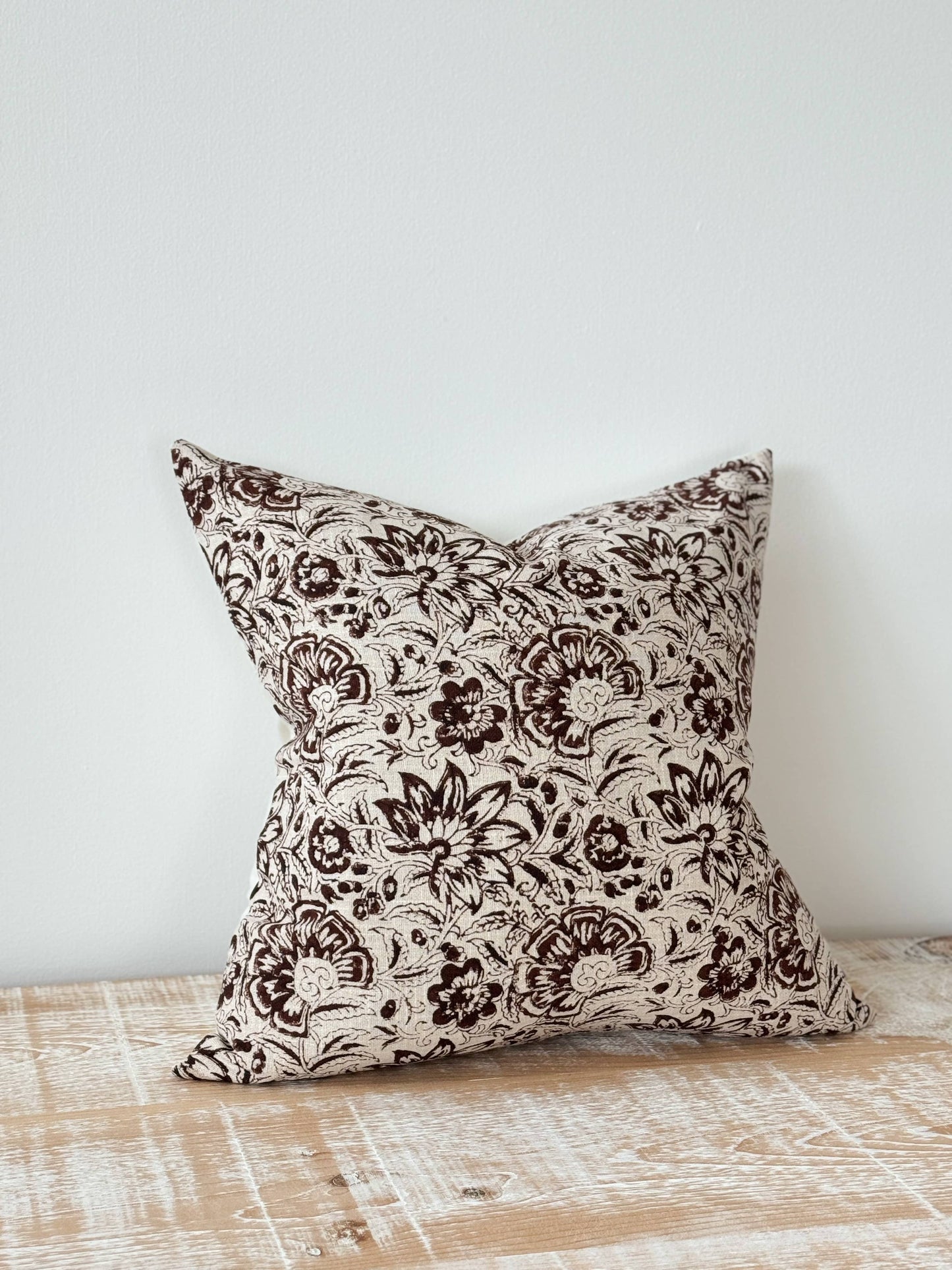 Ivy Dark Brown Print Cushion 45 x 45 - 100% Cotton