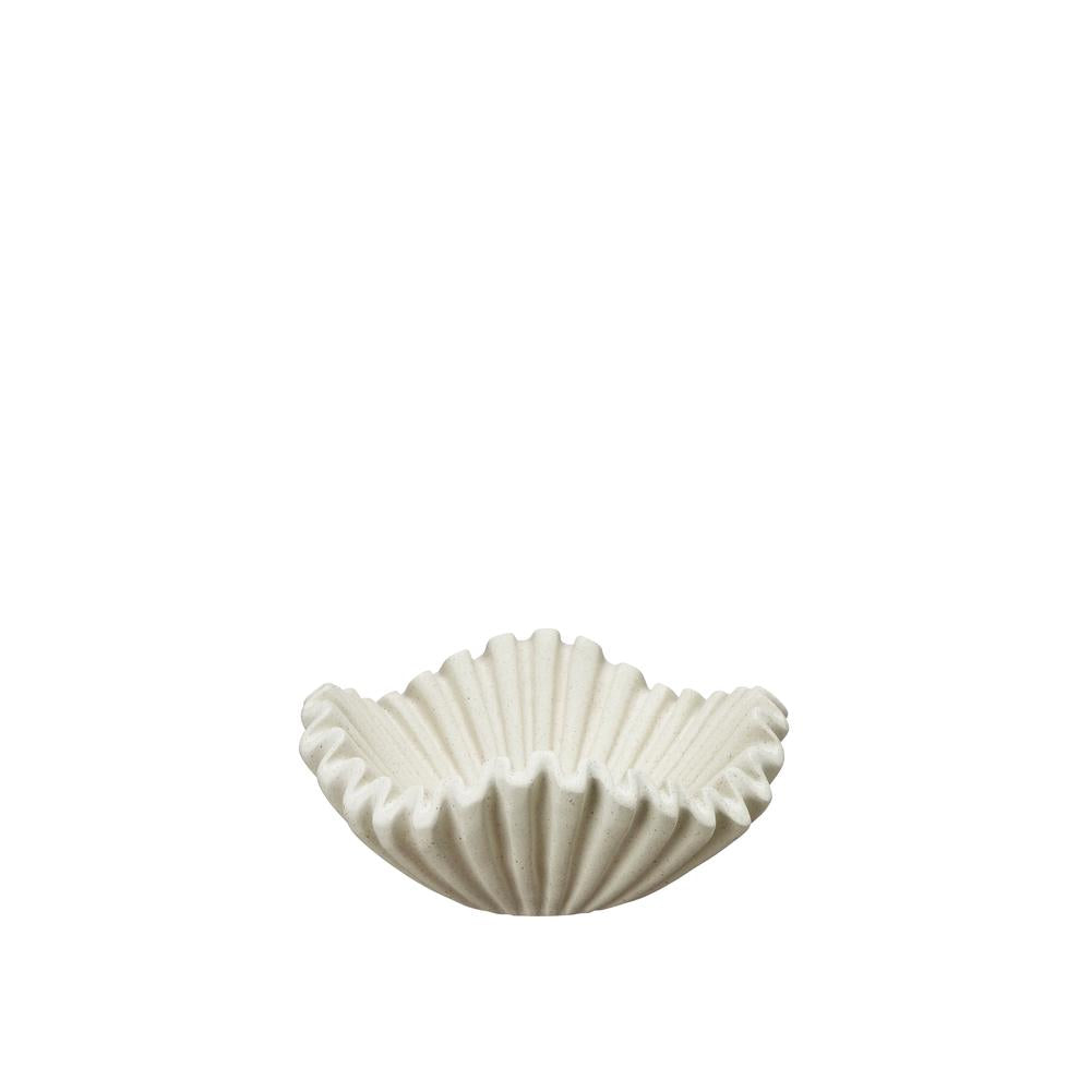 Ruffle White Lined Bowl