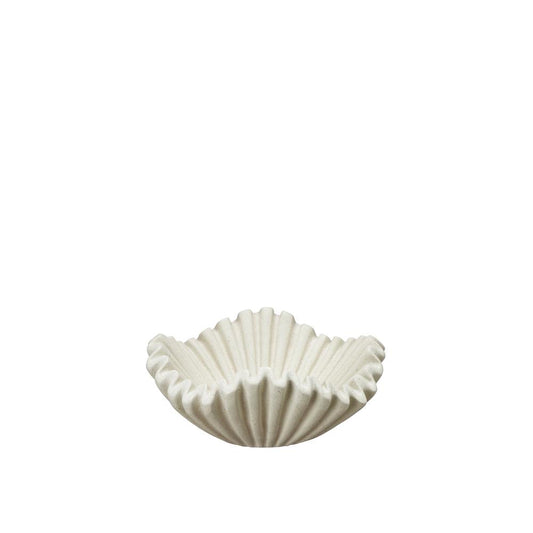 Ruffle White Lined Bowl