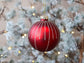 Red Glitter Striped Bauble