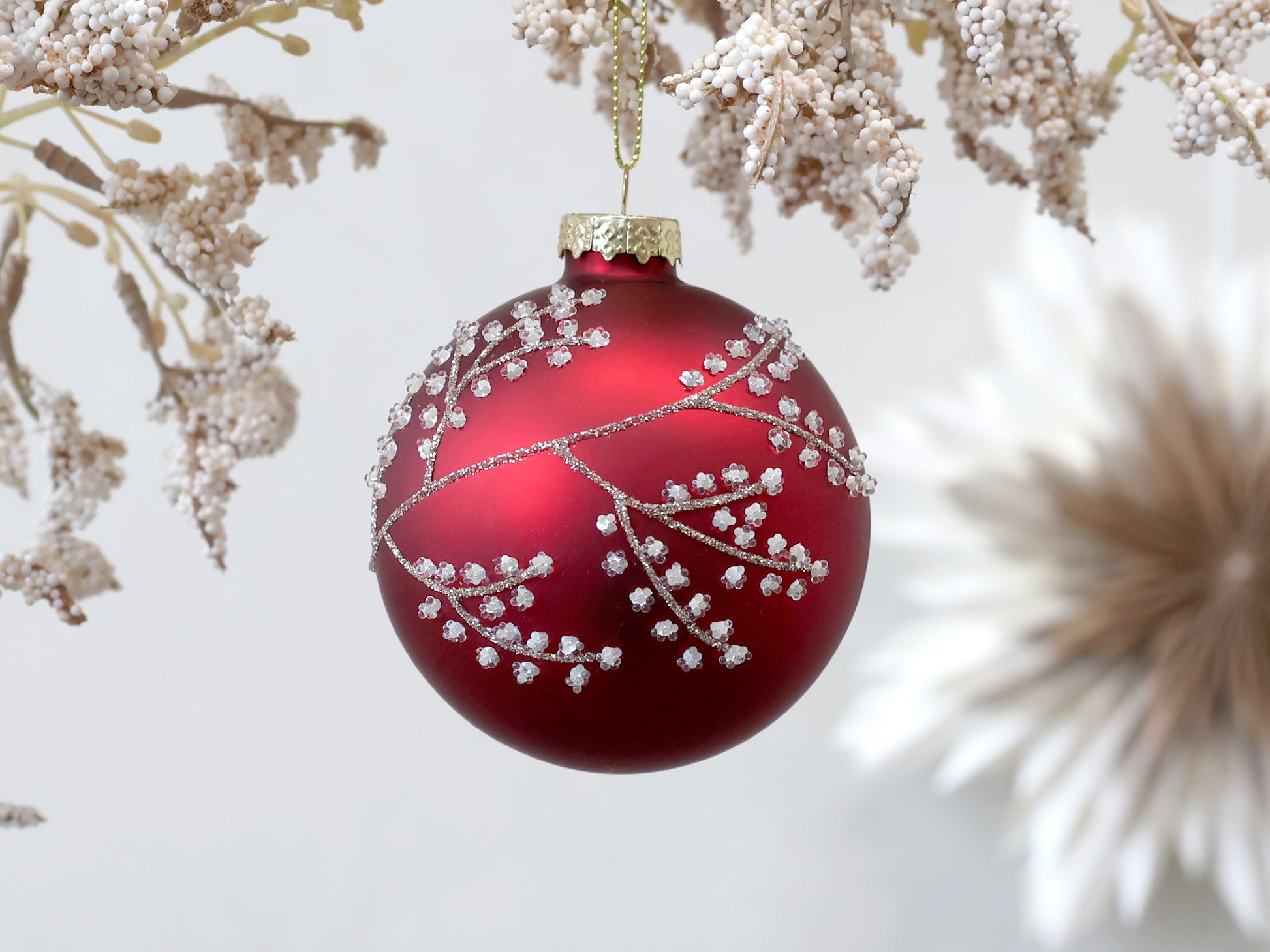 Red Glitter Branch Bauble