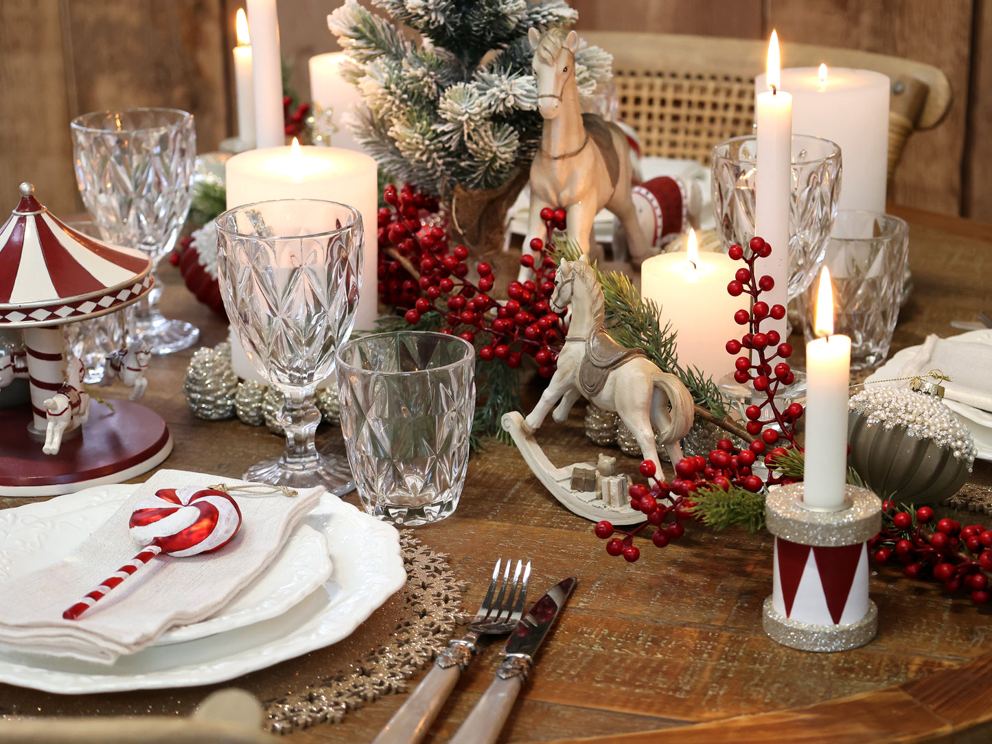 Candlestick Red & White Drum