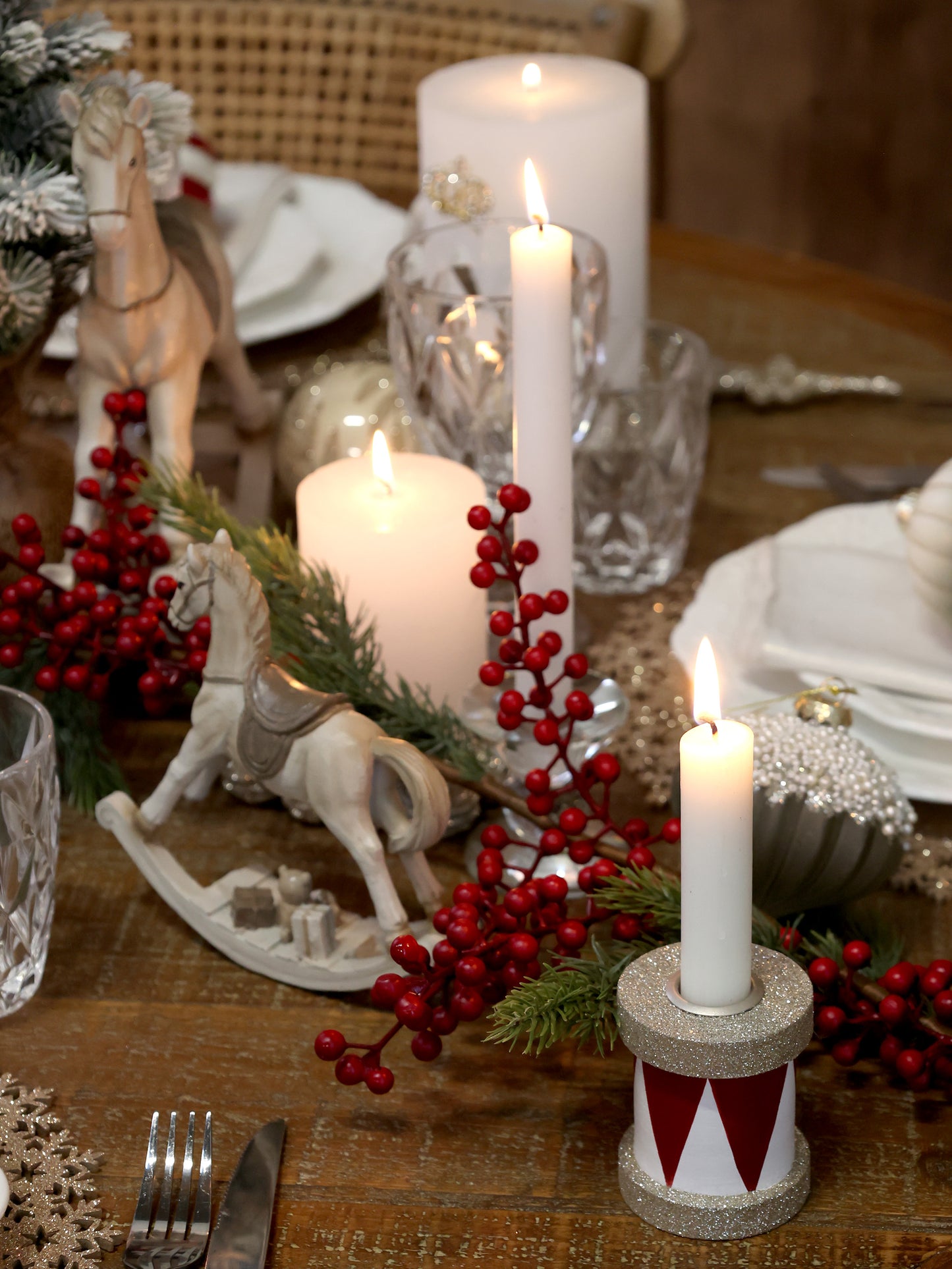 Candlestick Red & White Drum