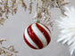 Red & White Swirl Bauble
