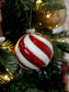 Red & White Swirl Bauble