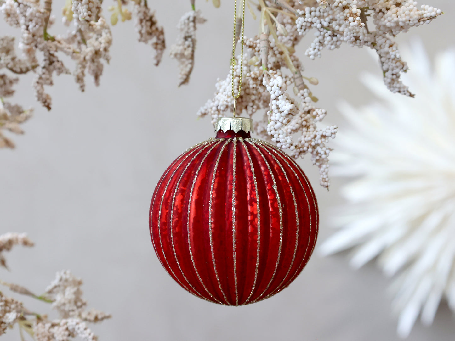 Red & Gold Glitter Bauble