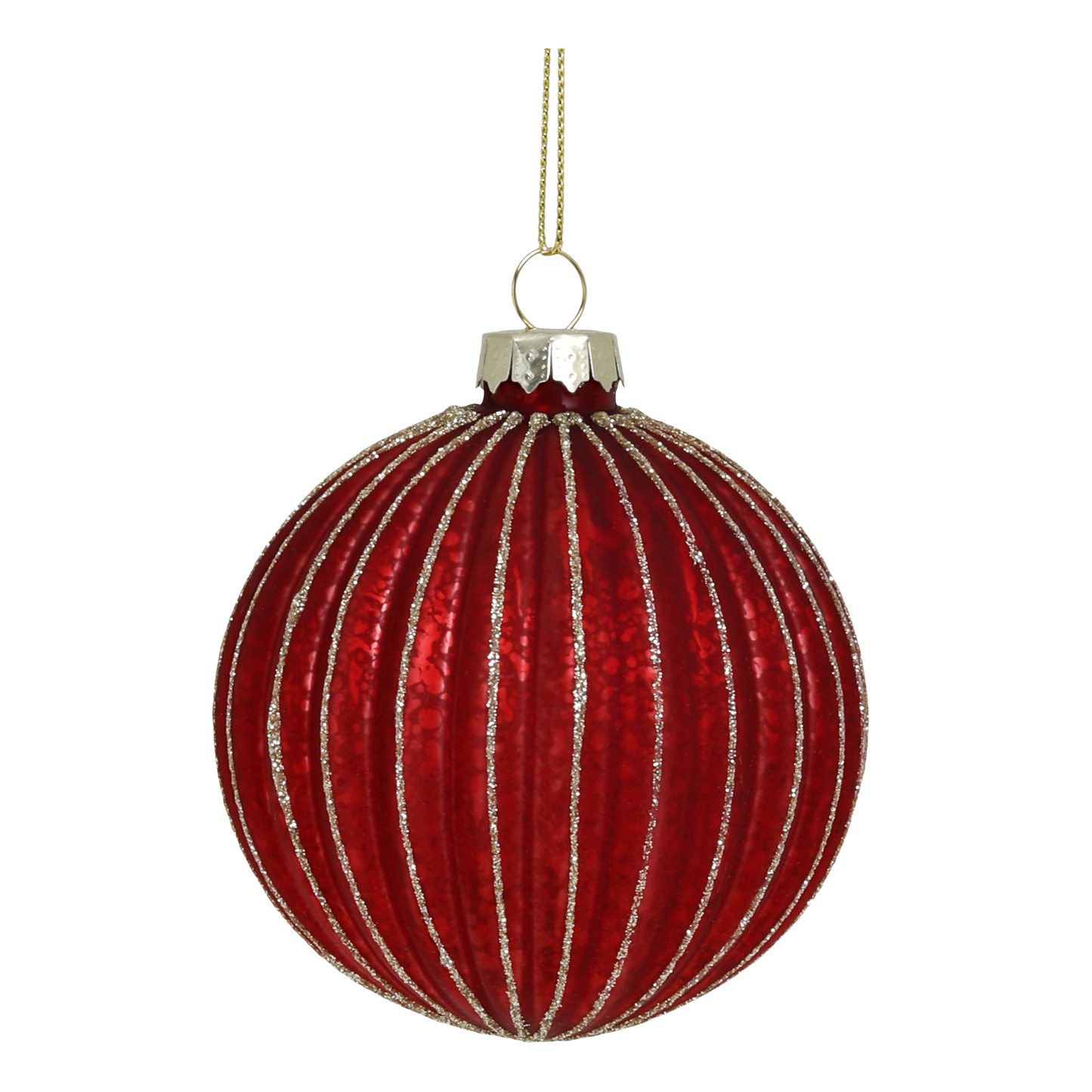 Red & Gold Glitter Bauble