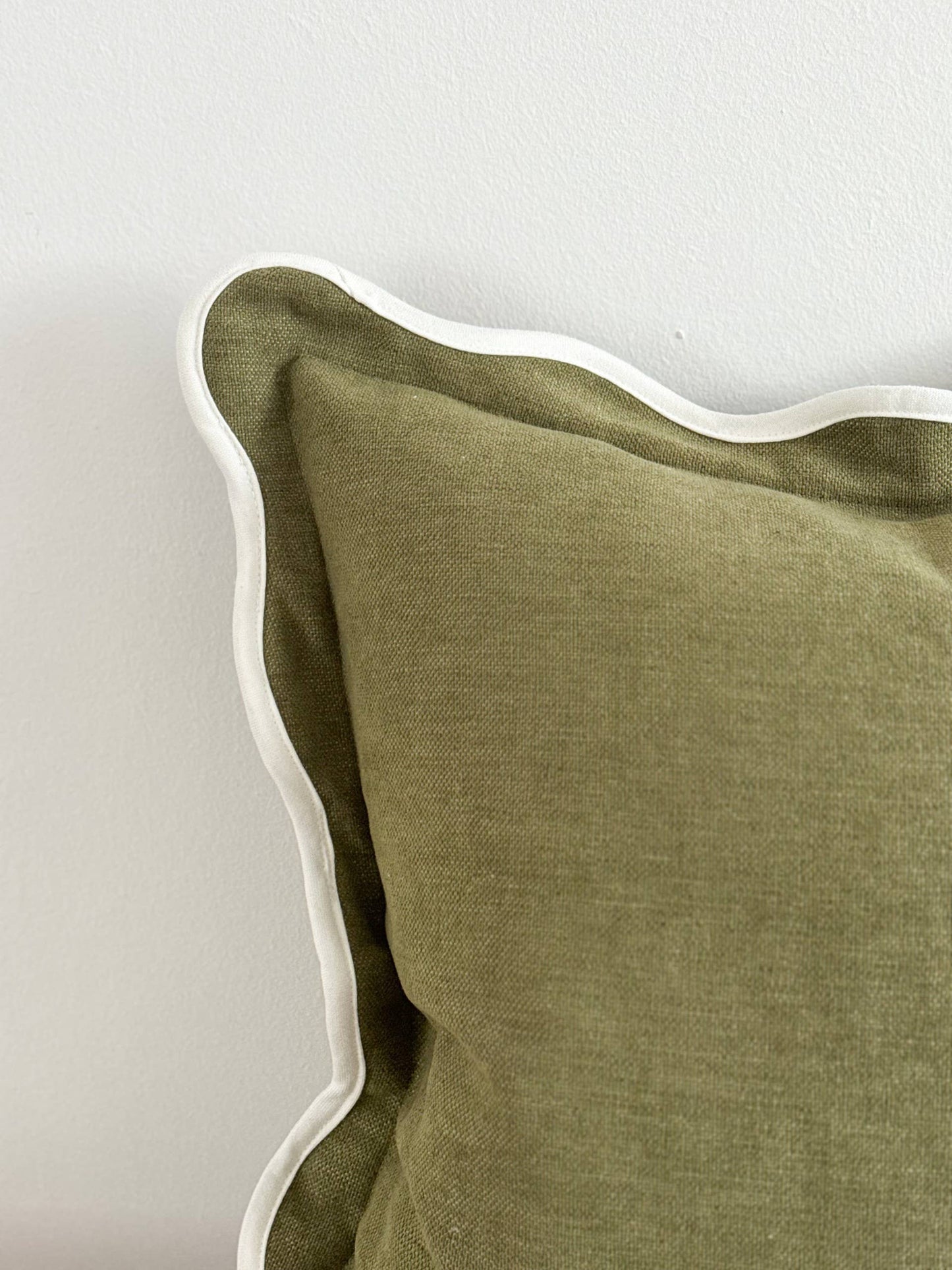 Chloe Olive Scalloped- Linen Blend