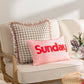 Maude Gingham Reversible Piped Cushion Natural