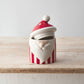 Red Stripe Santa Jar