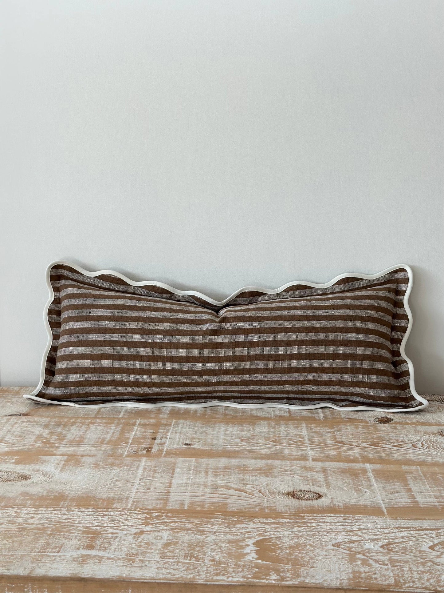 Chloe Brown & Cream Stripe Bolster – Brown Stripe 80x30