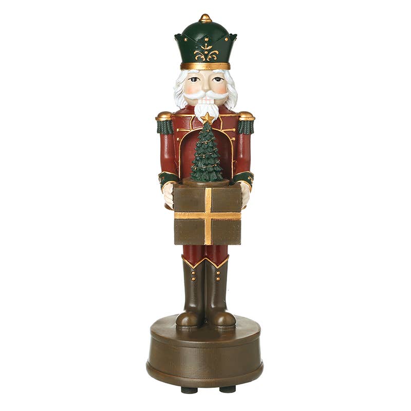 Dark Red Soldier Spinning Tree Nutcracker
