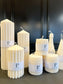 Chunky Ribbed Pillar Candles
