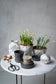 Grey and White Floral Decorative Sphere 