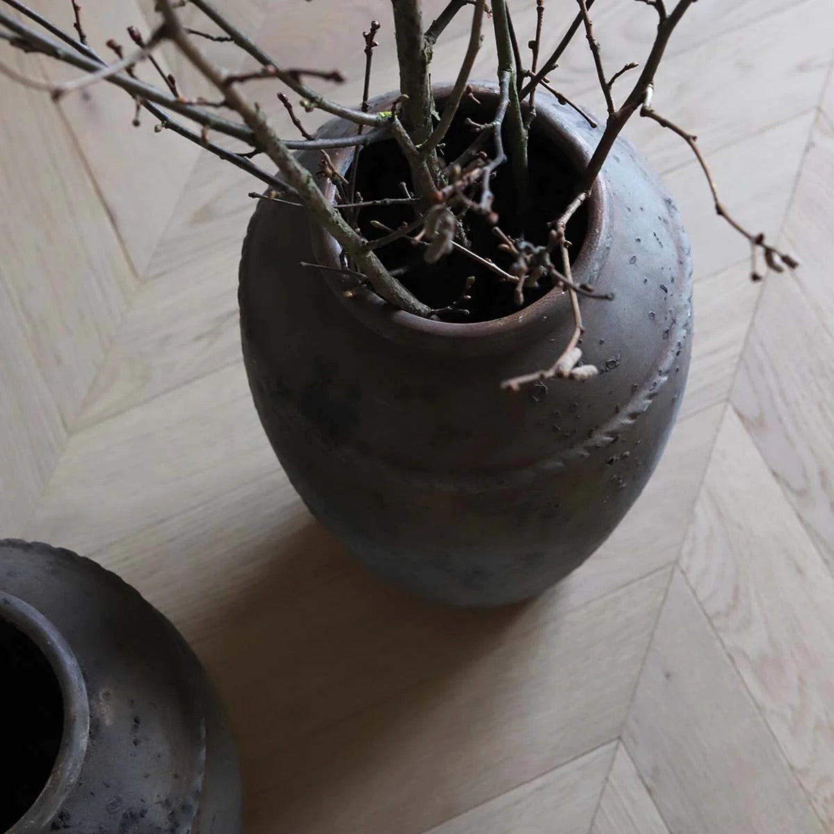 Distressed Ceramic Urn Floor Vase