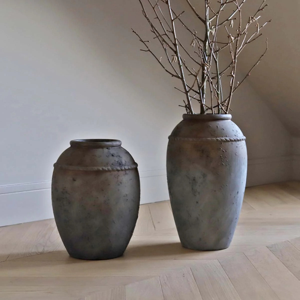 Distressed Ceramic Urn Vase
