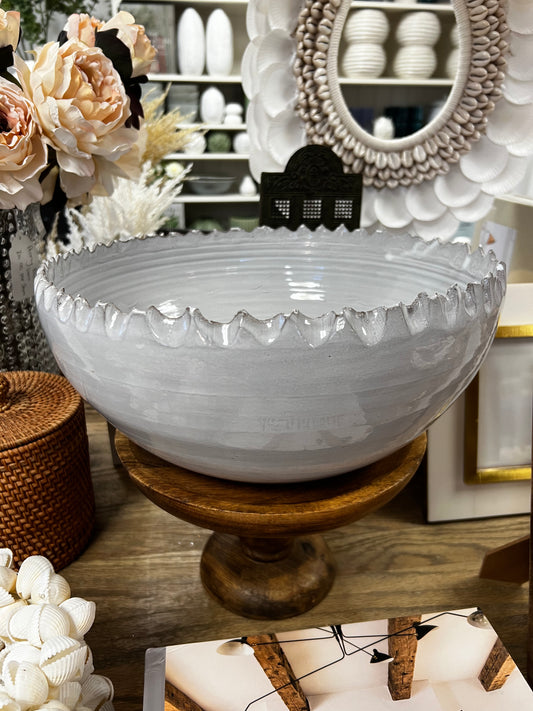 Large beige small wave bowl