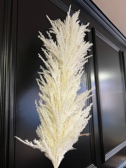 White faux pampas stem