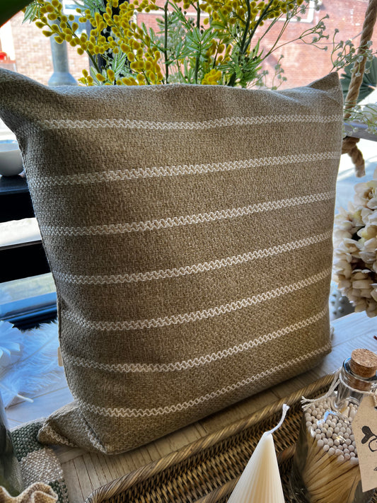 Natural beige stripe cushion