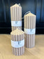 Chunky Ribbed Pillar Candles