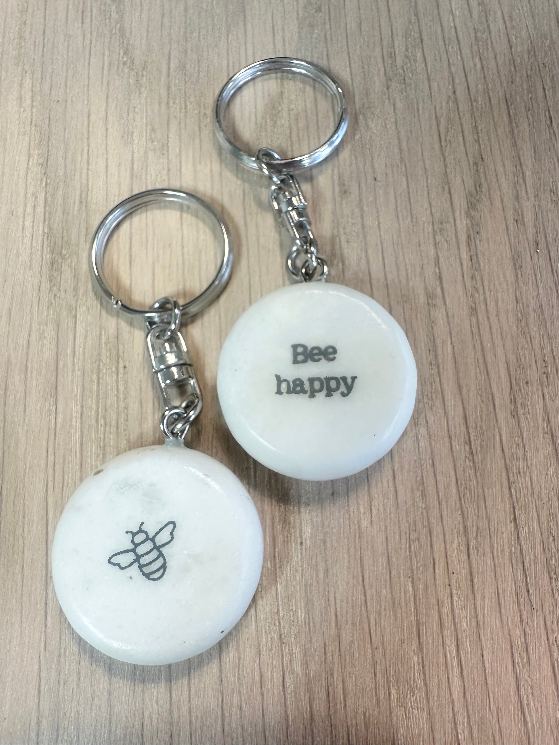 Double Sided Marble Keyring