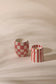 Cabana Red Striped Ceramic Candle - Hibiscus Bay