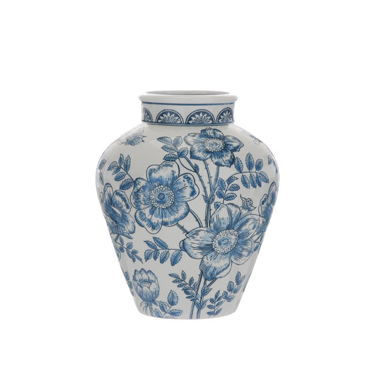 Blue Floral Urn Vase