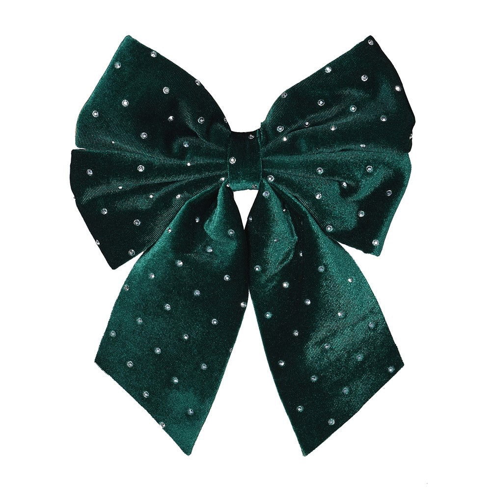 Emerald Sparkle Bow Clip