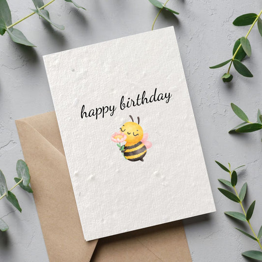 Bumble Bee Plantable Birthday Card