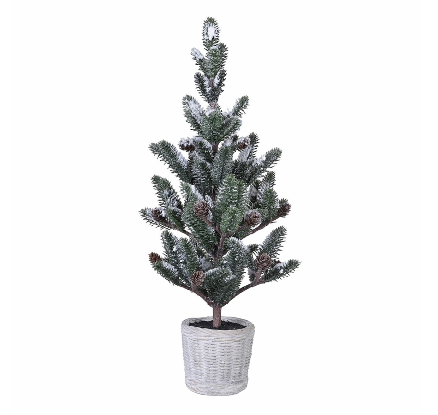 Snowy Potted Pine Tree
