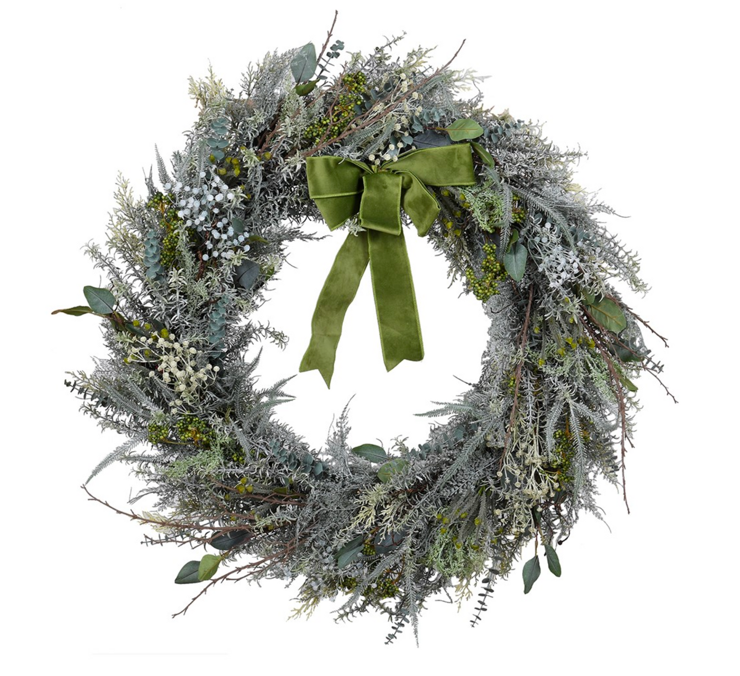 Green Bow Foliage Extra Large Wreath 90cm