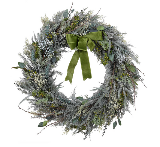 Green Bow Foliage Extra Large Wreath 90cm