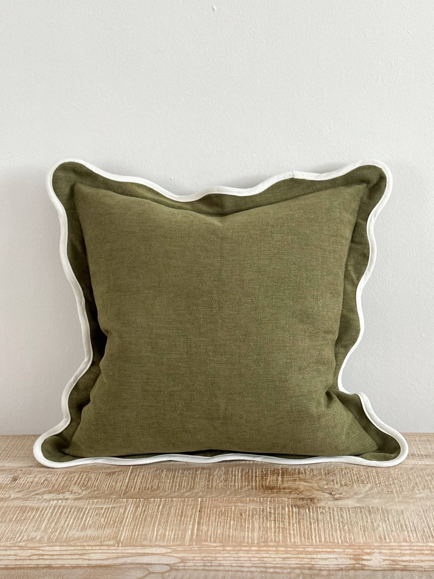 Chloe Olive Scalloped- Linen Blend