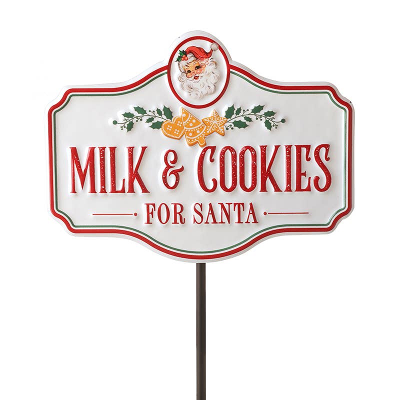 Milk & Cookies Santa Stake