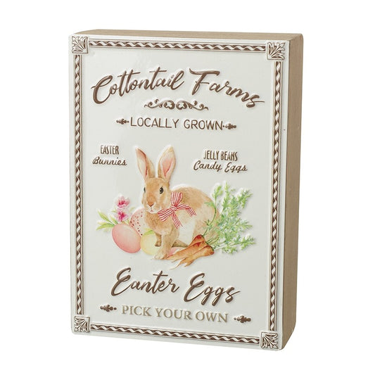 Farm Easter Bunny Wooden Sign