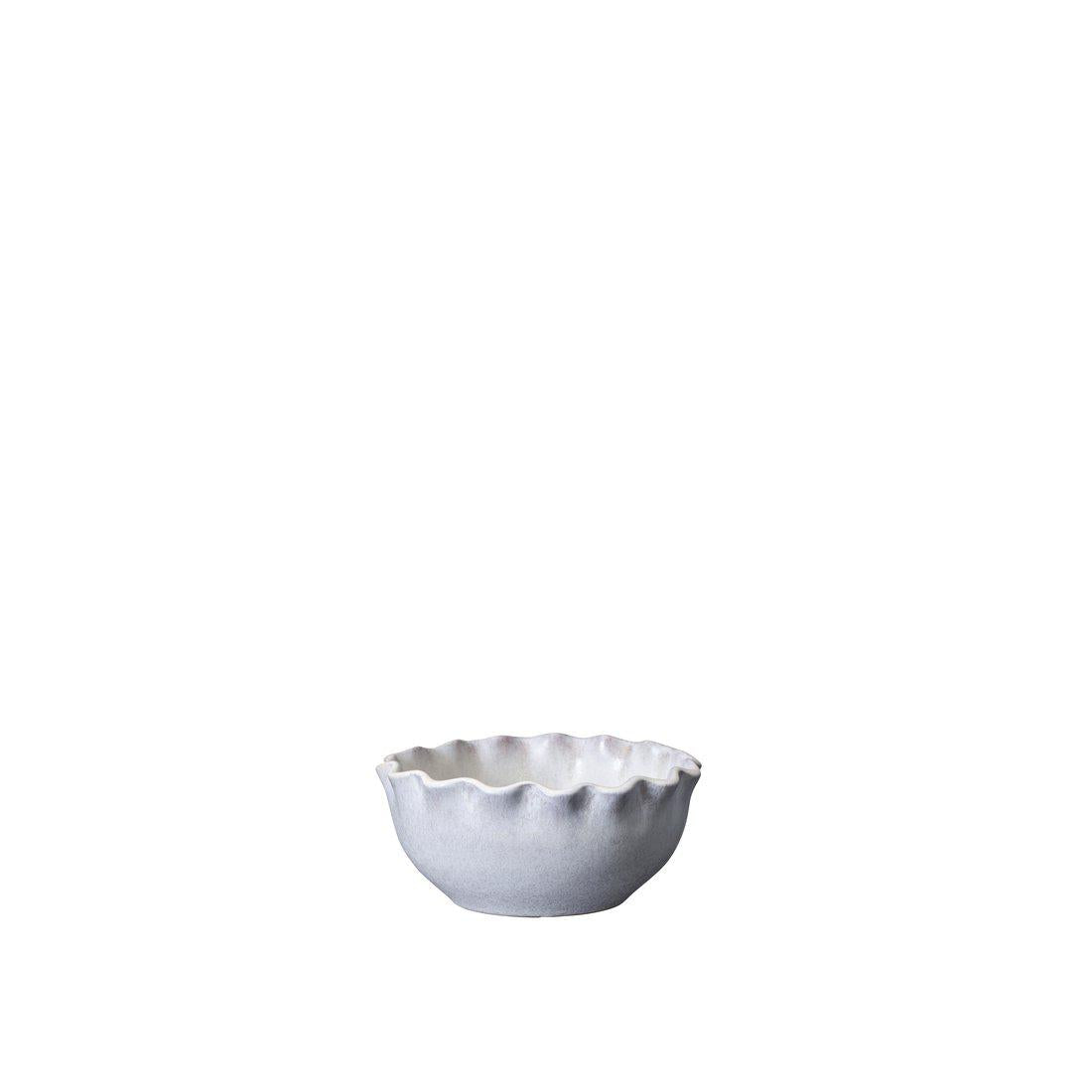 Ruffled Off White Terracotta Bowl