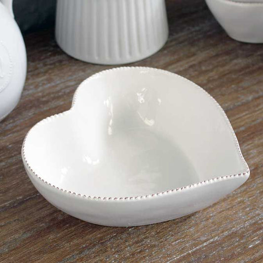 Ceramic White Heart Bowl