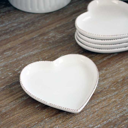 Small White Heart Plate