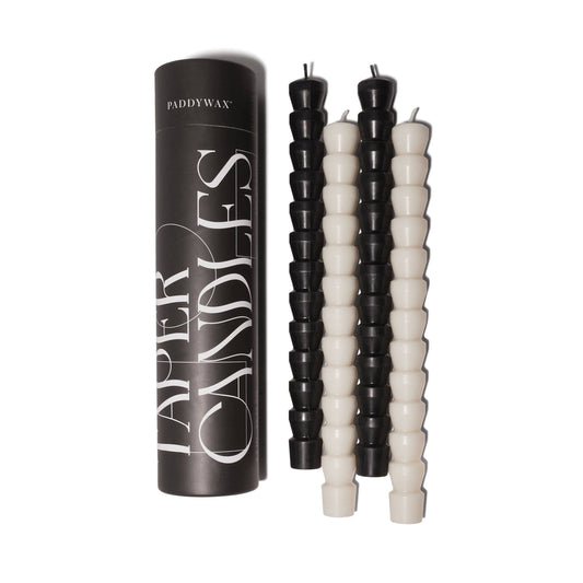 Taper Candle Set Black & White (pack 4)